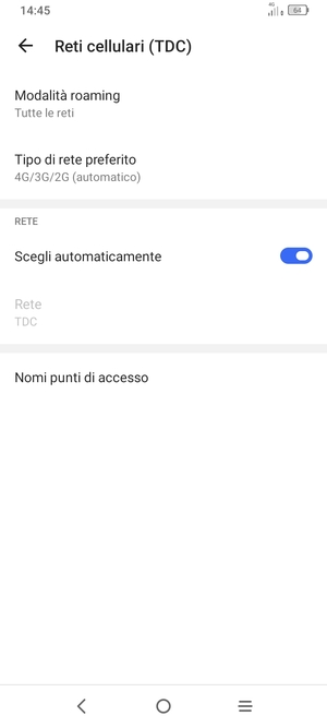 Seleziona Modalità roaming