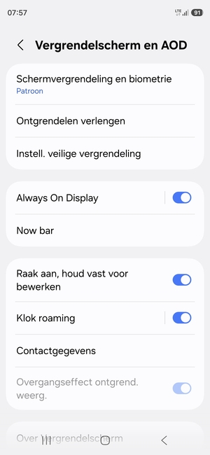 Uw telefoon is nu beveiligd met een schermvergrendeling
