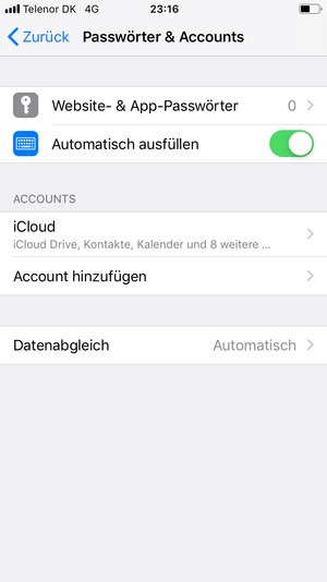 Wählen Sie Account hinzufügen
