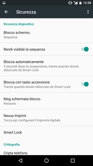 Il tuo telefono è ora protetto dal blocco schermo