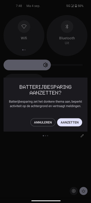 Selecteer AANZETTEN