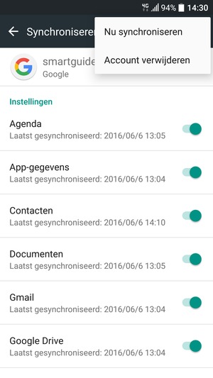 Selecteer Nu synchroniseren