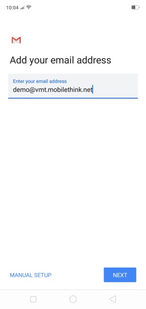 Enter your Email address and select NEXT