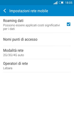Seleziona Nomi punti di accesso