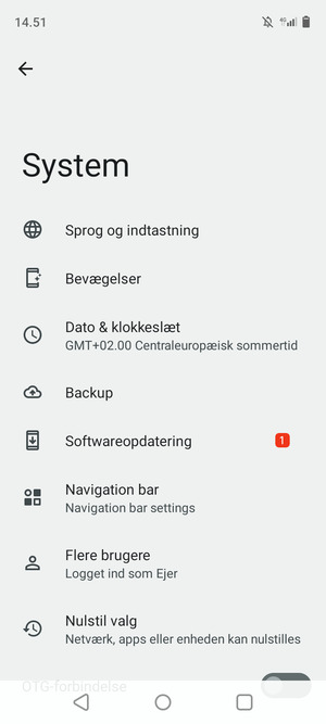 Vælg Softwareopdatering