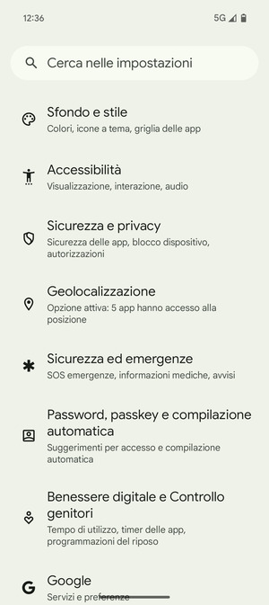 Torna al menu Impostazioni e seleziona Password, passkey e compilazione automatica