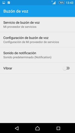 Seleccione Configuración de buzón de voz