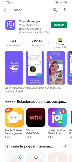 Seleccione la aplicación