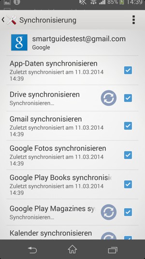 Ihre Daten werden synchronisiert