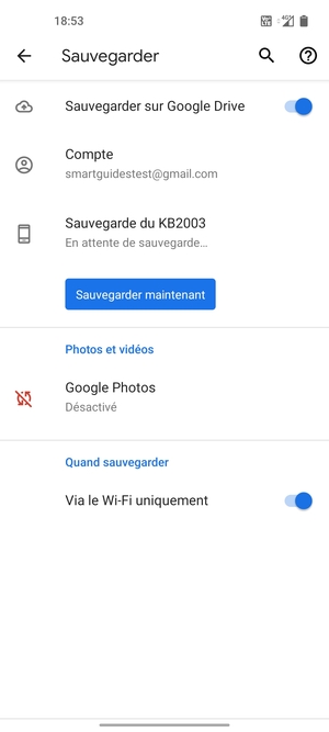 Sélectionnez Compte