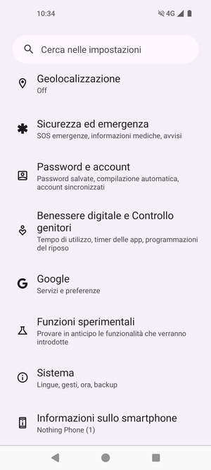 Scorri e seleziona Sistema
