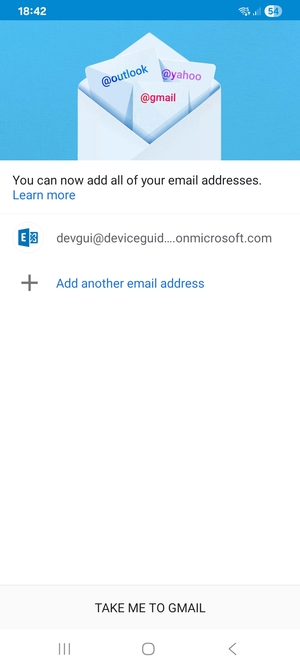 Select TAKE ME TO GMAIL