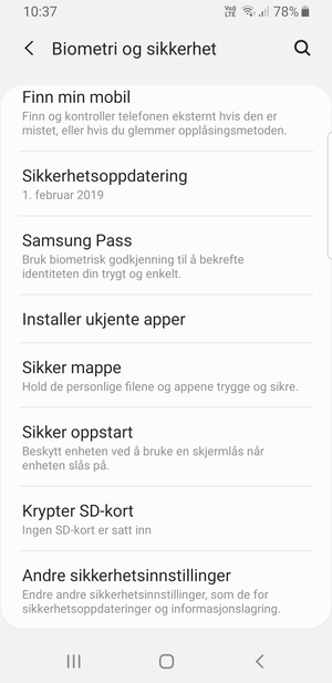 Bla til og velg Andre sikkerhetsinnstillinger