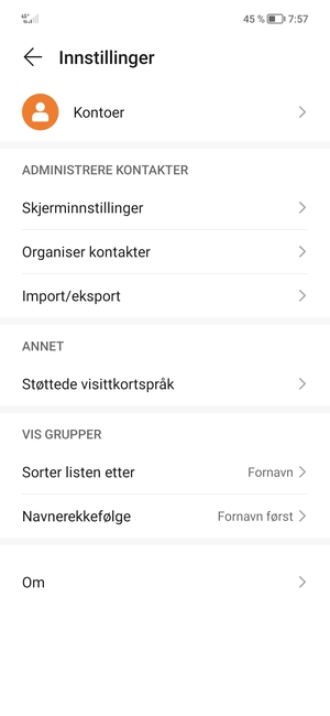 Velg Import/eksport