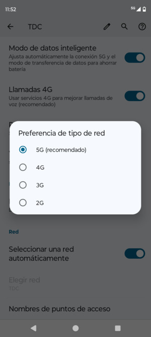 Seleccione la opción deseada