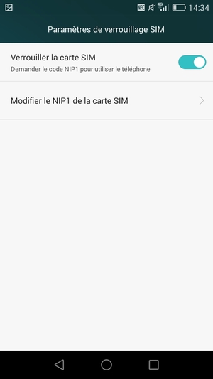 Sélectionnez Modifier le NIP de la carte SIM