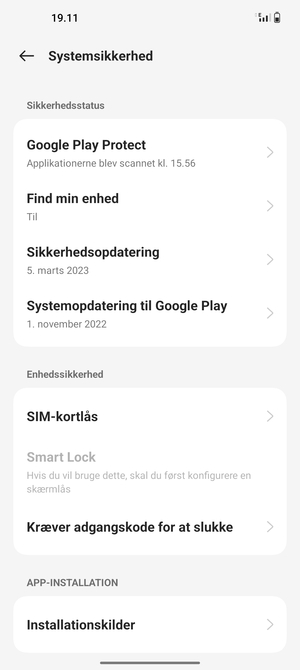 Vælg SIM-kortlås