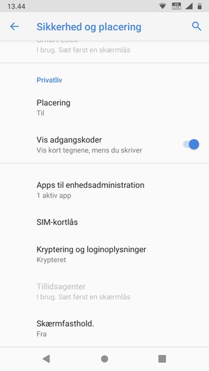Vælg SIM-kortlås