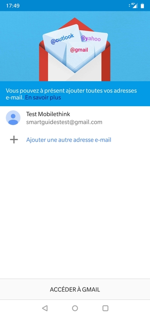 Sélectionnez ACCÉDER À GMAIL