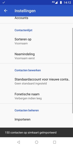 Uw contactpersonen worden opgeslagen naar uw Motorola