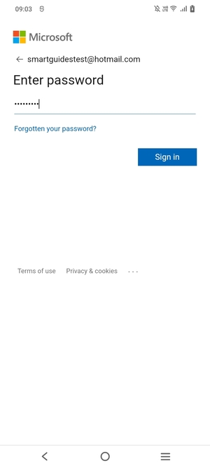Enter your password and select Sign in