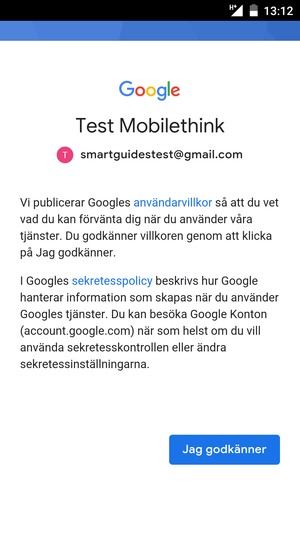 Välj Jag godkänner