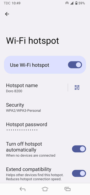 Your phone is now set up for use as a modem