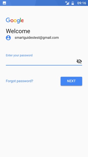 Enter your password and select NEXT