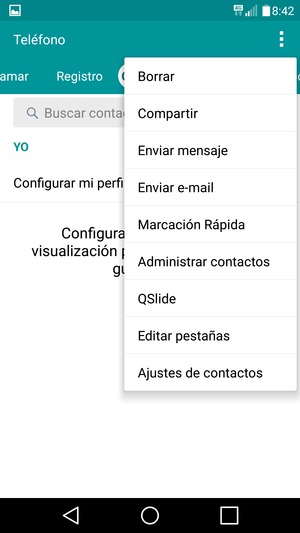 Seleccione Administrar contactos
