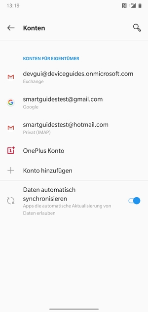 Wählen Sie Ihr Google Konto