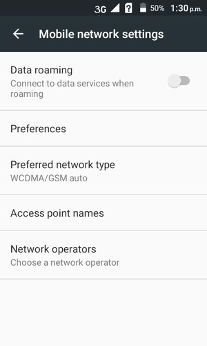 Select Access point names