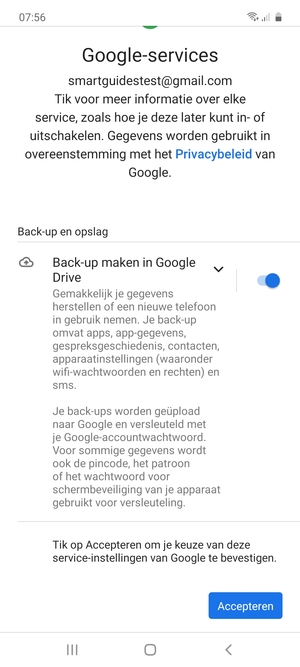 Selecteer Accepteren