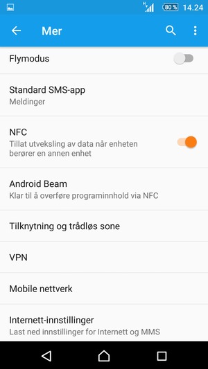 Velg Internett-innstillinger
