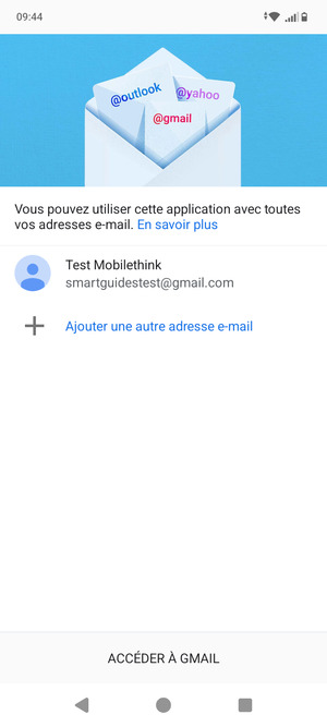 Sélectionnez ACCÉDER À GMAIL