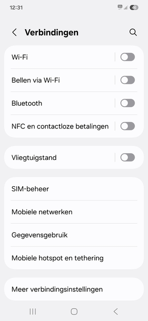 Selecteer Mobiele netwerken