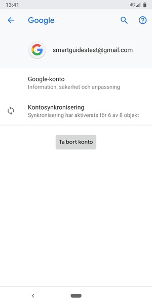 Välj Kontosynkronisering
