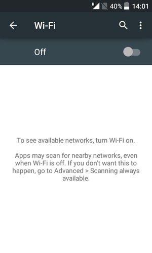 Turn Wi-Fi on