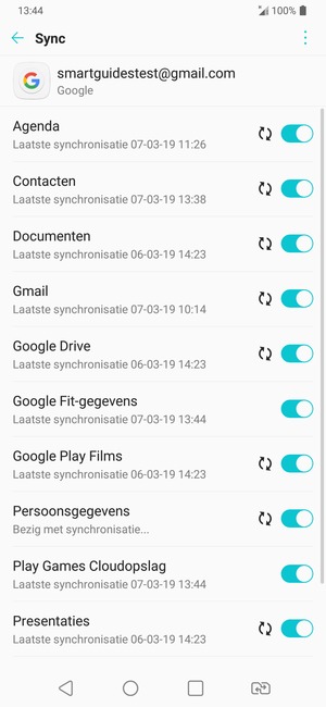 Uw gegevens worden gesynchroniseerd