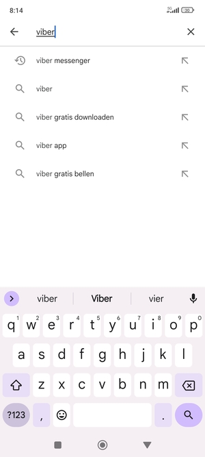 Voer de app-naam in en selecteer Zoeken