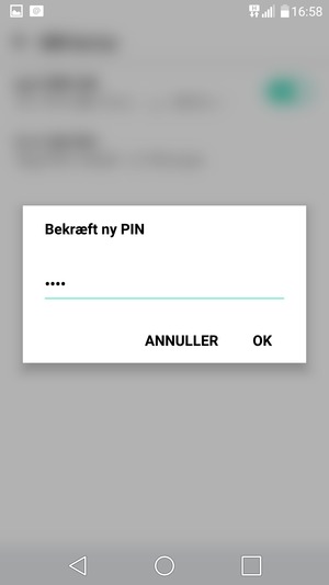 Bekræft din nye PIN-kode og vælg OK