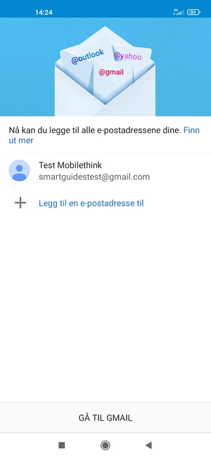 Velg GÅ TIL GMAIL