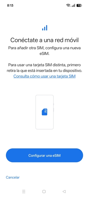Seleccione Configurar una eSIM