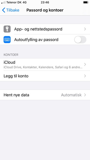 Velg Legg til konto
