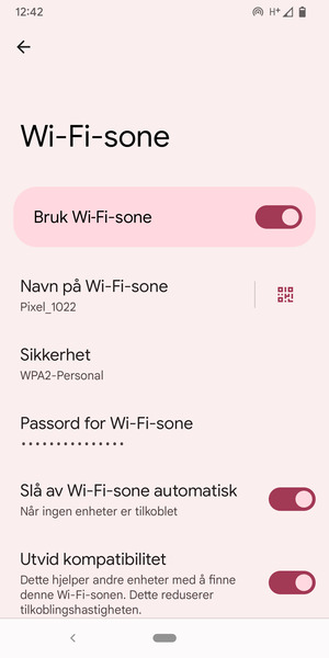 Telefonen din er konfigurert for bruk som et modem