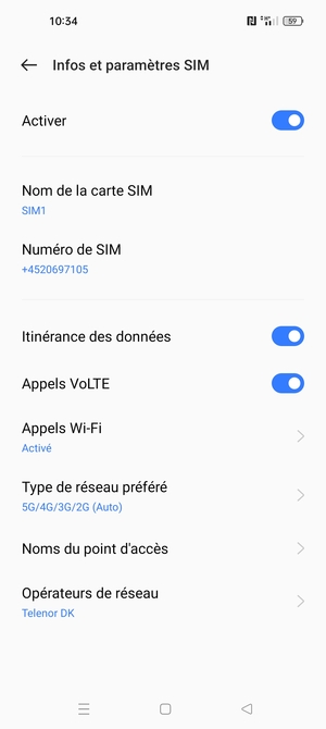 Activer ou désactiver Itinérance des données
