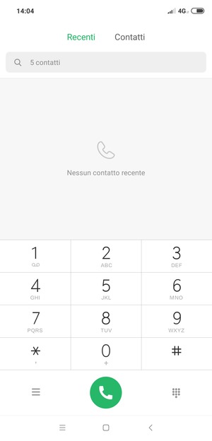 Premi e tieni premuto il numero 1