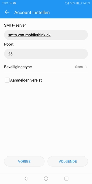 Haal het vinkje uit het Aanmelden vereist selectievakje en selecteer VOLGENDE