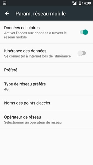 Pour changer de réseau en cas de problèmes de réseau, sélectionnez Opérateur de réseau