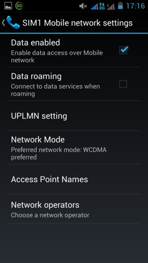 Select  Network Mode