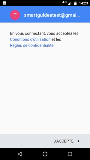 Sélectionnez J'ACCEPTE